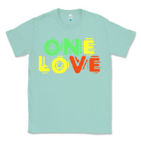 Seafoam reggae colors t  shirtone love reggae lovers pattern t  shirt Classic Tee - linhVisuals