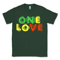 Sports Green reggae colors t  shirtone love reggae lovers pattern t  shirt Classic Tee - linhVisuals