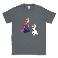 Charcoal Heather olaf and  elsa Classic Tee - linhVisuals