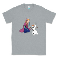 Heather Grey olaf and  elsa Classic Tee - linhVisuals