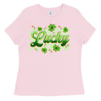 Bubblegum Pink checkered lucky Ladies Tee - Artiststas