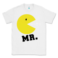 White Mr Pacman Classic Tee - linhVisuals