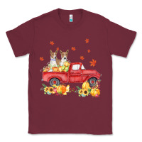 Burgundy basenji pumpkin truck fall leaf thanksgiving halloween Classic Tee - linhVisuals