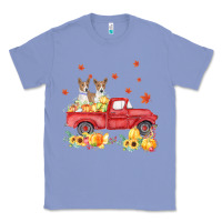 Colony Blue basenji pumpkin truck fall leaf thanksgiving halloween Classic Tee - linhVisuals