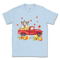 Dusty Blue basenji pumpkin truck fall leaf thanksgiving halloween Classic Tee - linhVisuals