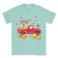 Seafoam basenji pumpkin truck fall leaf thanksgiving halloween Classic Tee - linhVisuals