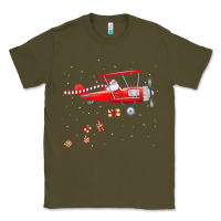 Army Green christmas santa claus pilot flying airplane gift tee Classic Tee - linhVisuals