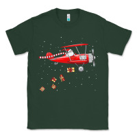 Sports Green christmas santa claus pilot flying airplane gift tee Classic Tee - linhVisuals
