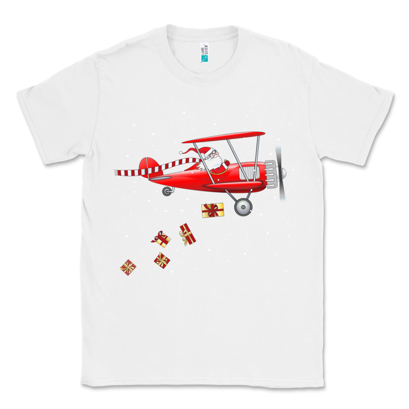 Christmas Santa Claus Pilot Flying Airplane Gift Tee Classic Tee by linhVisuals | Teevron