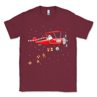 Burgundy christmas santa claus pilot flying airplane gift tee Classic Tee - linhVisuals