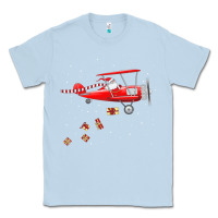 Dusty Blue christmas santa claus pilot flying airplane gift tee Classic Tee - linhVisuals