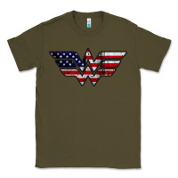 Army Green Wonder woman american flag Classic Tee - linhVisuals