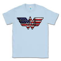Dusty Blue Wonder woman american flag Classic Tee - linhVisuals