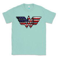 Seafoam Wonder woman american flag Classic Tee - linhVisuals