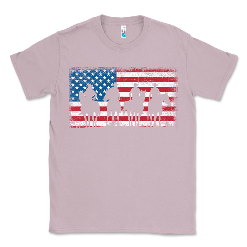 Cowboy Patriotic American Flag 4th Of July Gift Tee Classic Tee by linhVisuals | Teevron