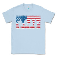 Dusty Blue cowboy patriotic american flag 4th of july gift tee Classic Tee - linhVisuals