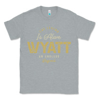 Heather Grey The Legend Wyatt Funny Personalized Name Classic Tee - linhVisuals