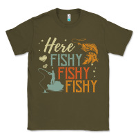 Army Green here fishy fishy fishy fishing lovers gifts Classic Tee - linhVisuals