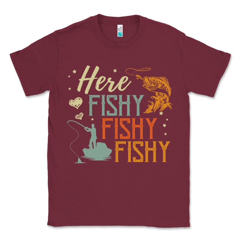 Here Fishy Fishy Fishy Fishing Lovers Gifts Classic Tee by linhVisuals | Teevron