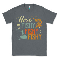 Charcoal Heather here fishy fishy fishy fishing lovers gifts Classic Tee - linhVisuals
