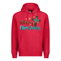Cardinal merry christmas turquoise gemstones cross Premium Hoodie - BarkalooDesign