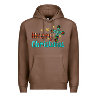 Chestnut merry christmas turquoise gemstones cross Premium Hoodie - BarkalooDesign
