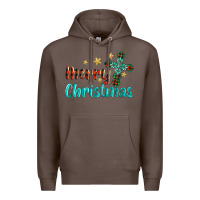 Coffee merry christmas turquoise gemstones cross Premium Hoodie - BarkalooDesign