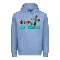 Colony Blue merry christmas turquoise gemstones cross Premium Hoodie - BarkalooDesign