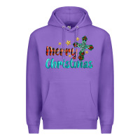 Purple merry christmas turquoise gemstones cross Premium Hoodie - BarkalooDesign