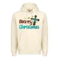 Sandshell merry christmas turquoise gemstones cross Premium Hoodie - BarkalooDesign