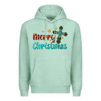 Seafoam merry christmas turquoise gemstones cross Premium Hoodie - BarkalooDesign