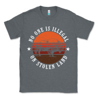Charcoal Heather no one is illegal on stolen land 4th of july bison Classic Tee - linhVisuals