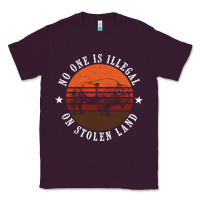 Plum no one is illegal on stolen land 4th of july bison Classic Tee - linhVisuals
