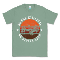 No One Is Illegal On Stolen Land 4th Of July Bison Classic Tee | Teevron