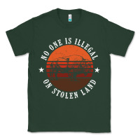 Sports Green no one is illegal on stolen land 4th of july bison Classic Tee - linhVisuals