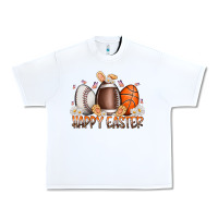 White happy easter day eggs Urban Heavy Tee - RacoonDesign
