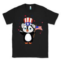 Black penguin american 4th of july penguin american flag Classic Tee - linhVisuals