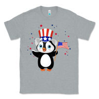 Heather Grey penguin american 4th of july penguin american flag Classic Tee - linhVisuals