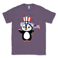 Lavender penguin american 4th of july penguin american flag Classic Tee - linhVisuals
