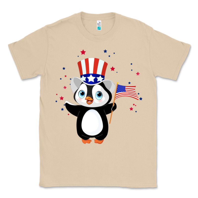 Penguin American 4th Of July Penguin American Flag Classic Tee by linhVisuals | Teevron