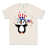 Natural penguin american 4th of july penguin american flag Classic Tee - linhVisuals