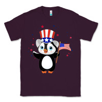 Plum penguin american 4th of july penguin american flag Classic Tee - linhVisuals