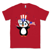 Red penguin american 4th of july penguin american flag Classic Tee - linhVisuals