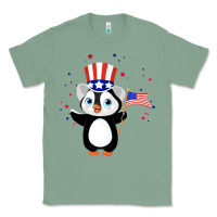 Sage penguin american 4th of july penguin american flag Classic Tee - linhVisuals