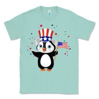 Seafoam penguin american 4th of july penguin american flag Classic Tee - linhVisuals