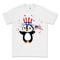 White penguin american 4th of july penguin american flag Classic Tee - linhVisuals