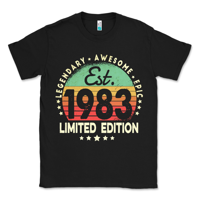 Est. 1983 Vintage 1983 Limited Edition 39th Birthday Retro Pullover Ho Classic Tee by linhVisuals | Teevron