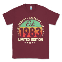 Burgundy est. 1983 vintage 1983 limited edition 39th birthday retro pullover ho Classic Tee - linhVisuals