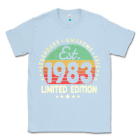 Dusty Blue est. 1983 vintage 1983 limited edition 39th birthday retro pullover ho Classic Tee - linhVisuals