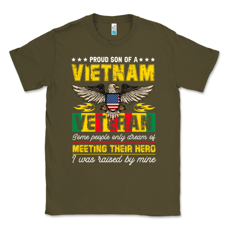 Proud Vietnam Veteran Son Gifts Raised By My Hero Veteran Day Classic Tee by linhVisuals | Teevron